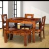 Woodvanity Solid Sheesham Wood 4 Seater Dining Table Set for Diningroom